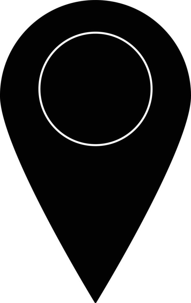 Blank map pointer in black color. vector