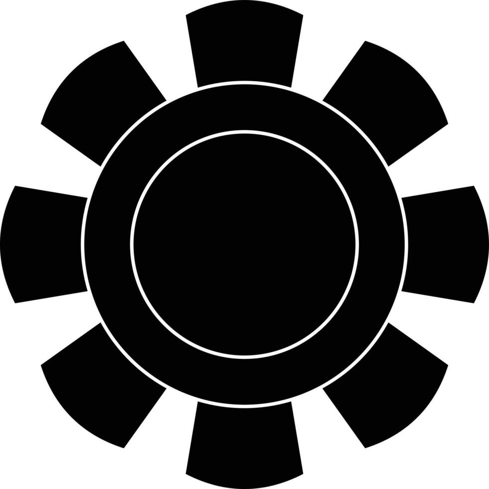 Camera settings cogwheel in black color. vector