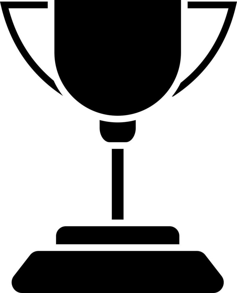 Isolated black trophy cup icon on white background. vector