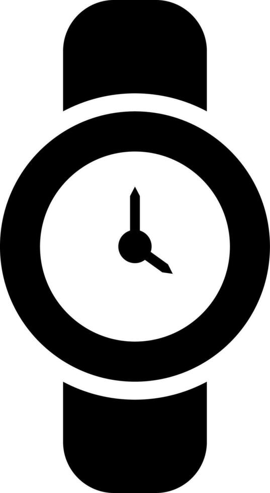 Wrist watch icon in Black and White color. vector