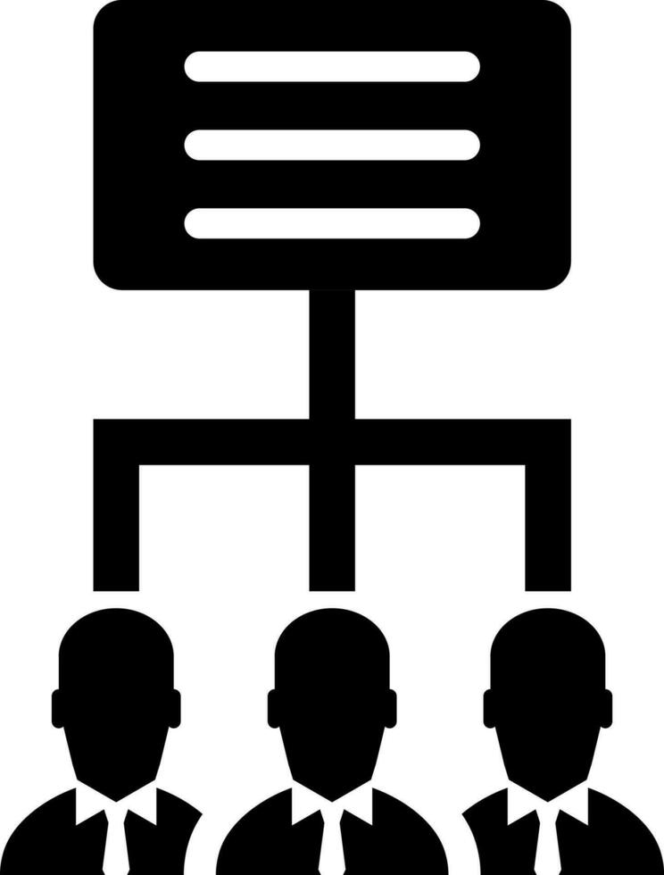Hierarchical structure icon in Black and White color. vector
