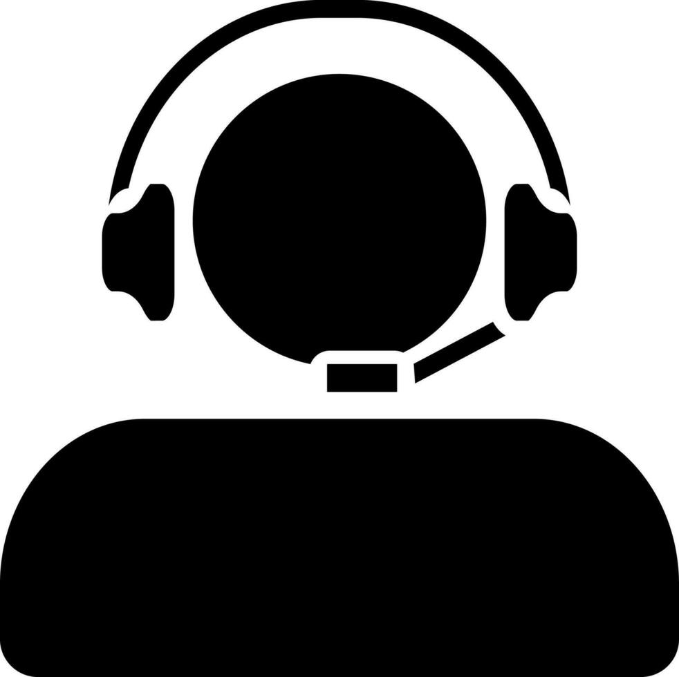Illustration of black customer support icon. vector