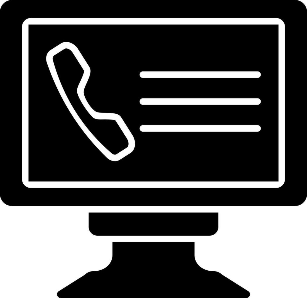 Flat style computer icon in Black and White color. vector