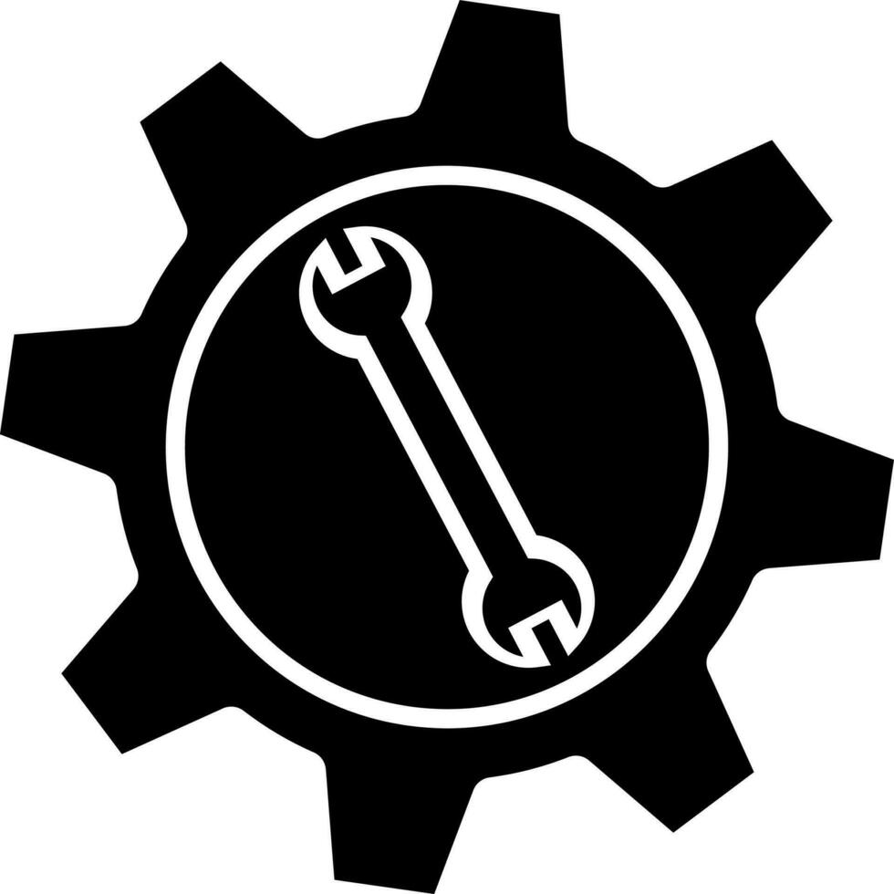 Isolated black setting icon for maintenance concept. vector