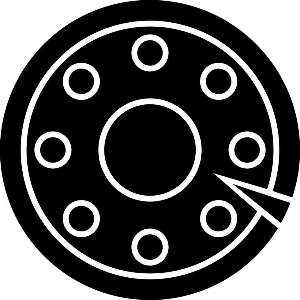 Black and White phone dialer icon in flat style. vector