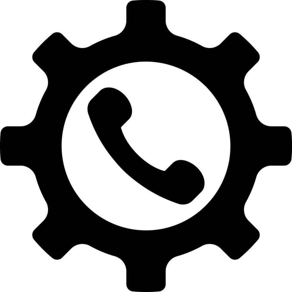 Phone call setting glyph icon in flat style. vector