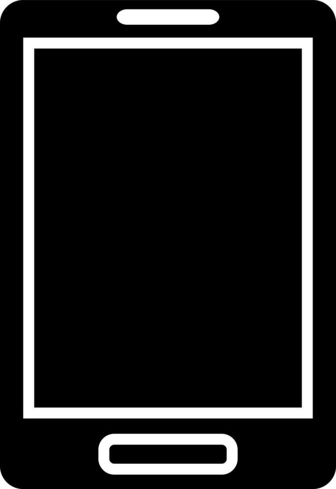 Flat style smartphone icon in Black and White color. vector