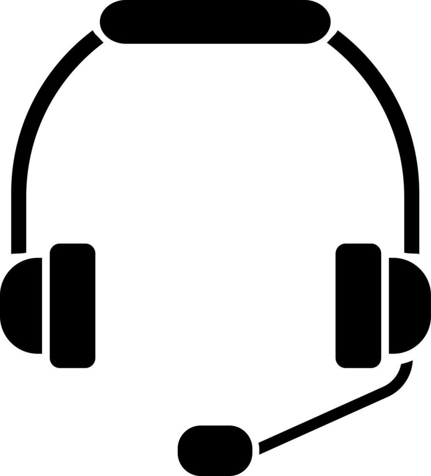 Isolated black headphone icon. vector
