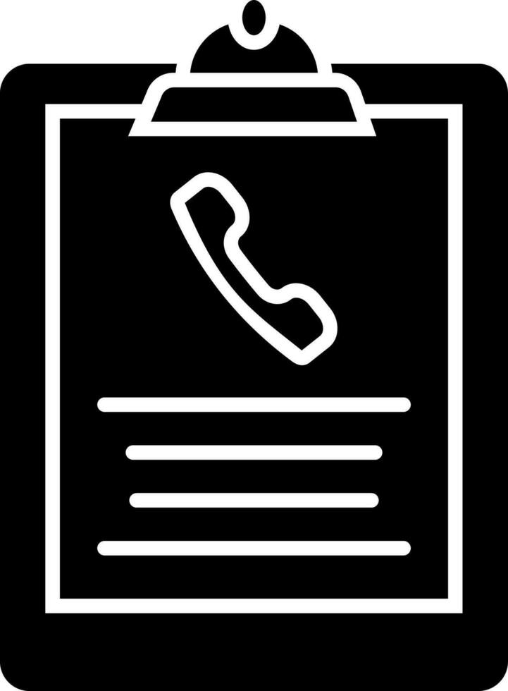 Illustration of Black and White clipboard icon. vector