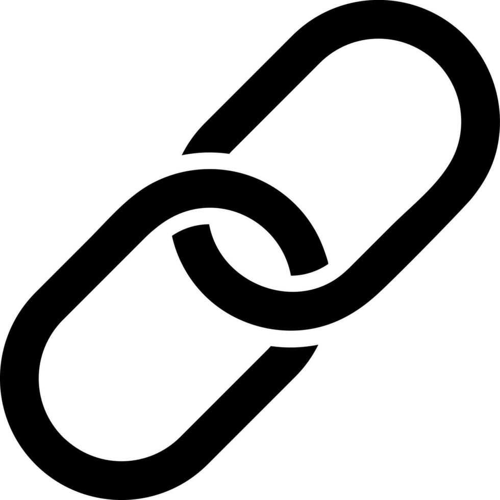 cadena o enlace icono en negro color. vector