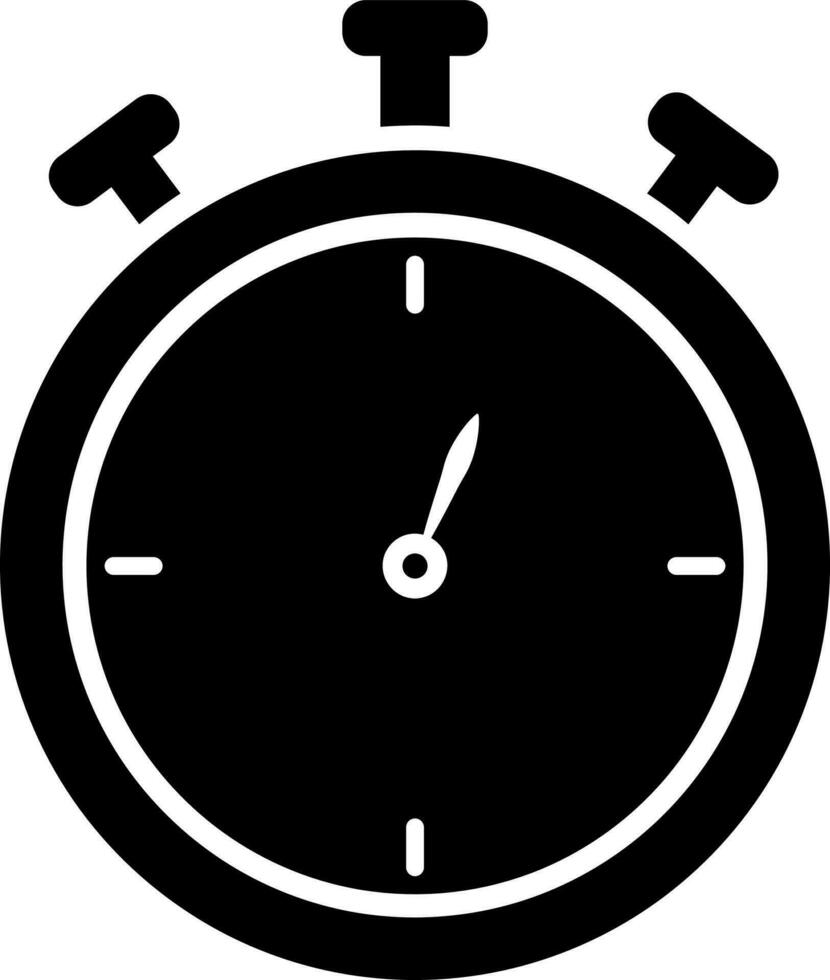 Alarm clock icon in Black and White color. vector