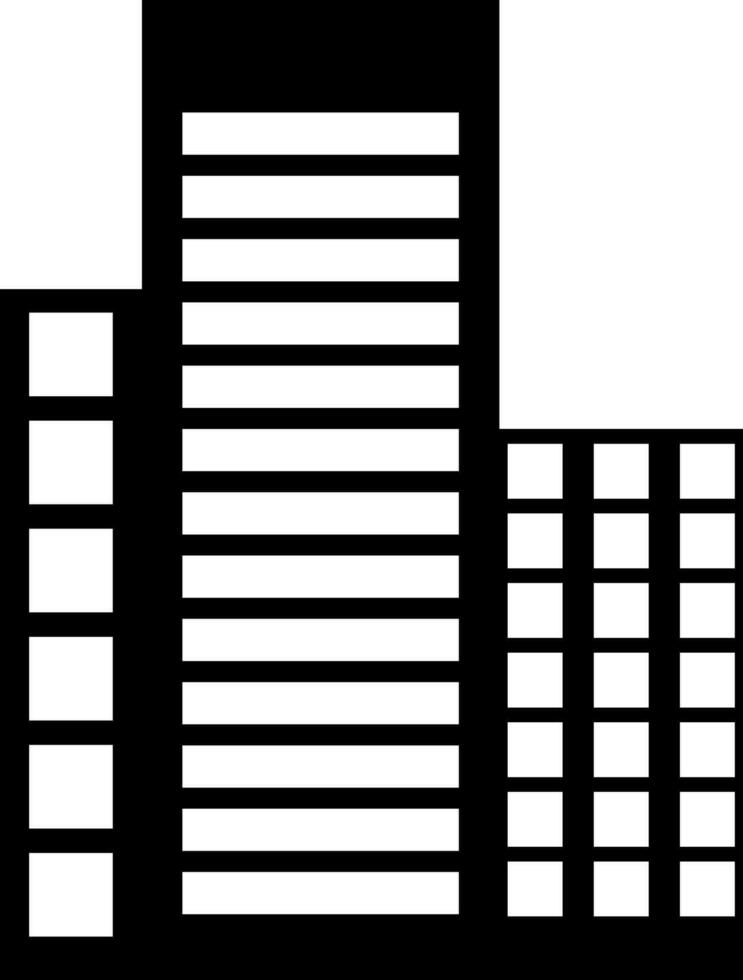 Icon of Black and White construction building. vector