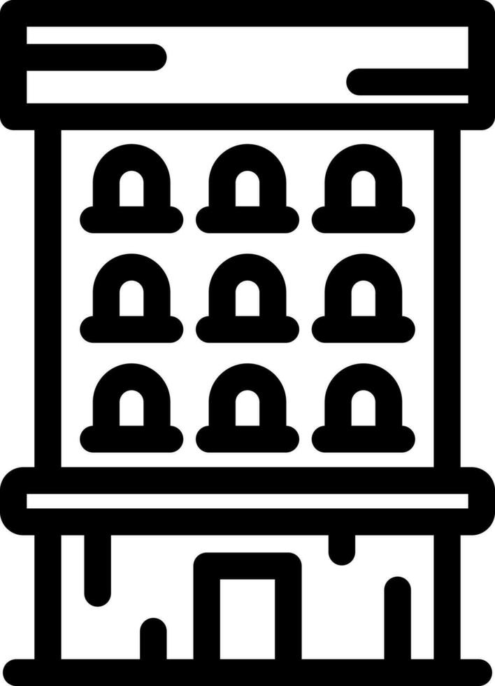 Multi story house icon in flat style. vector