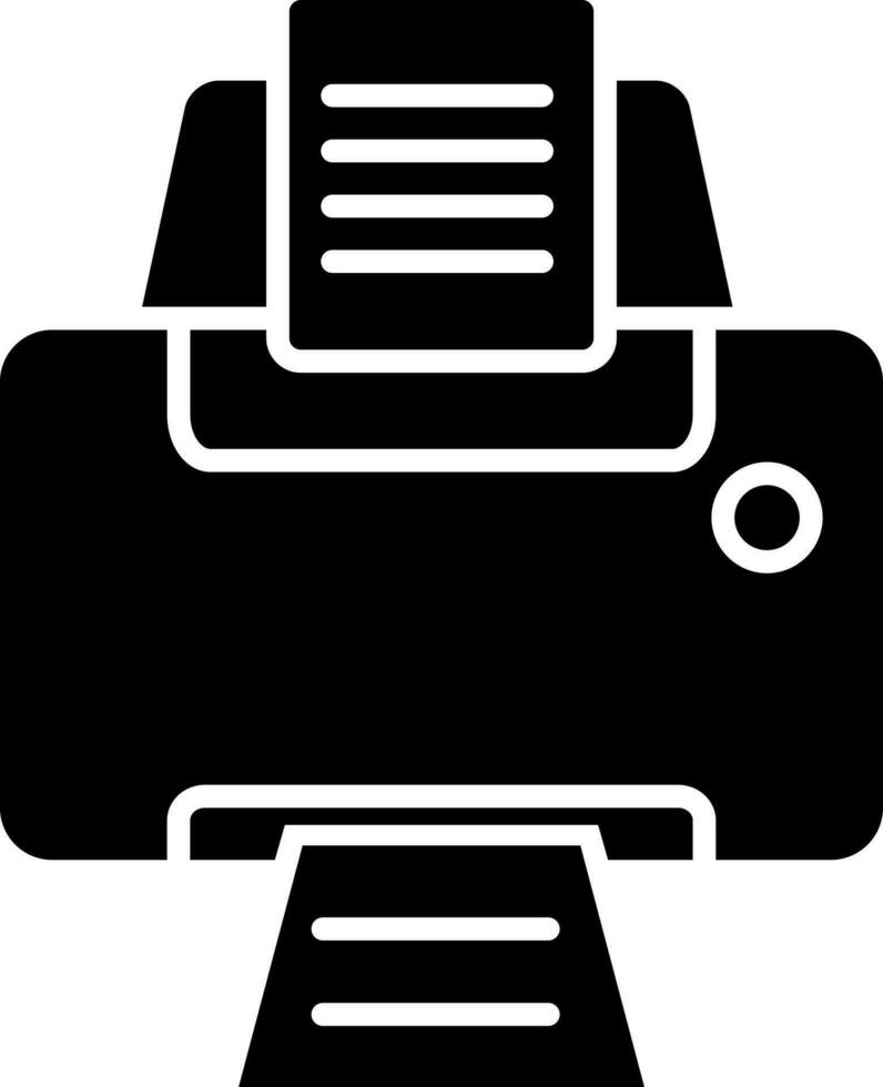 Isolated Black and White printer icon. vector