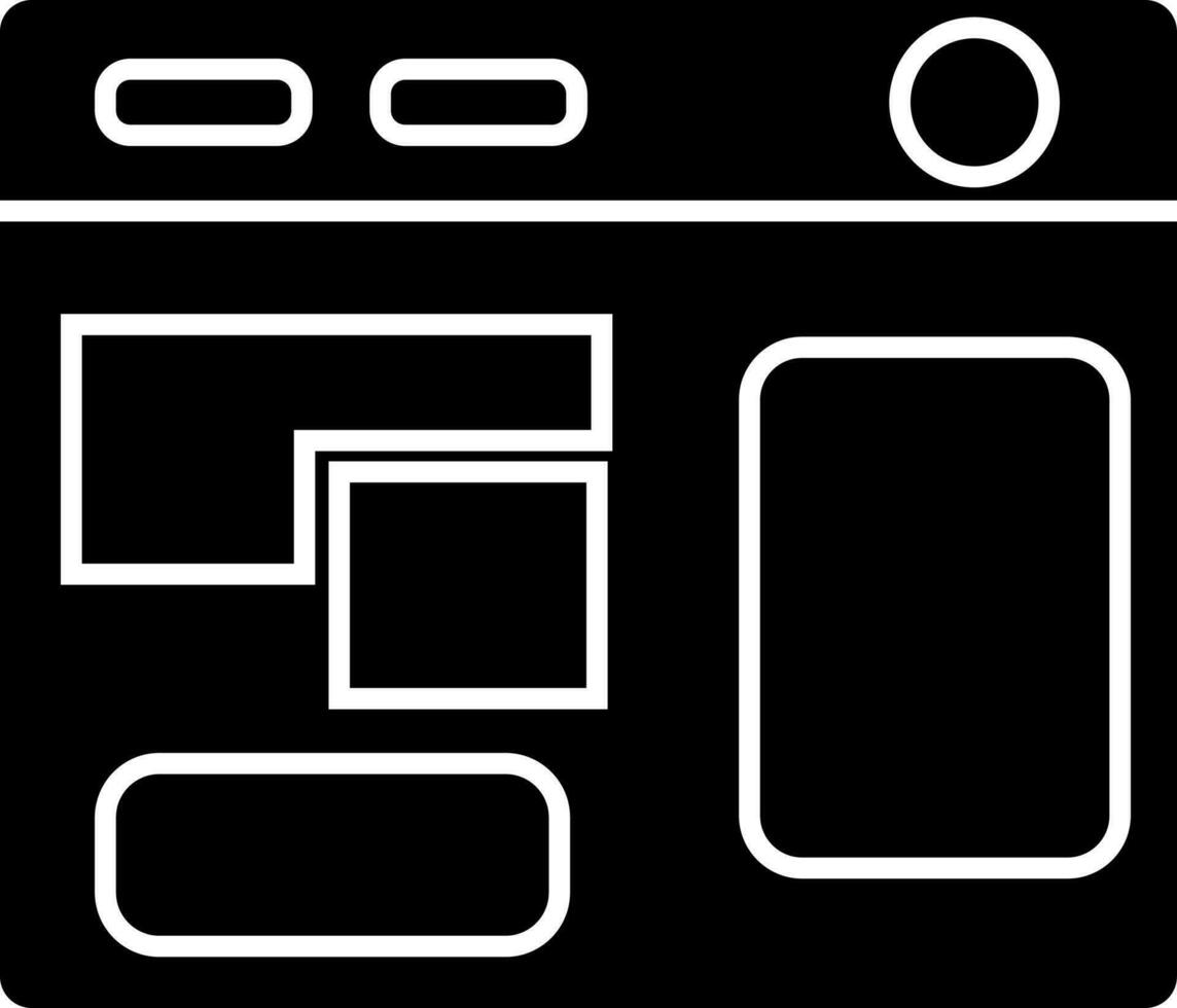 Illustration of Black and White web page icon. vector
