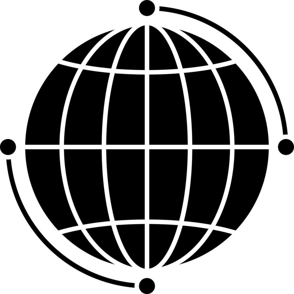 Illustration of a globe icon in flat style. vector