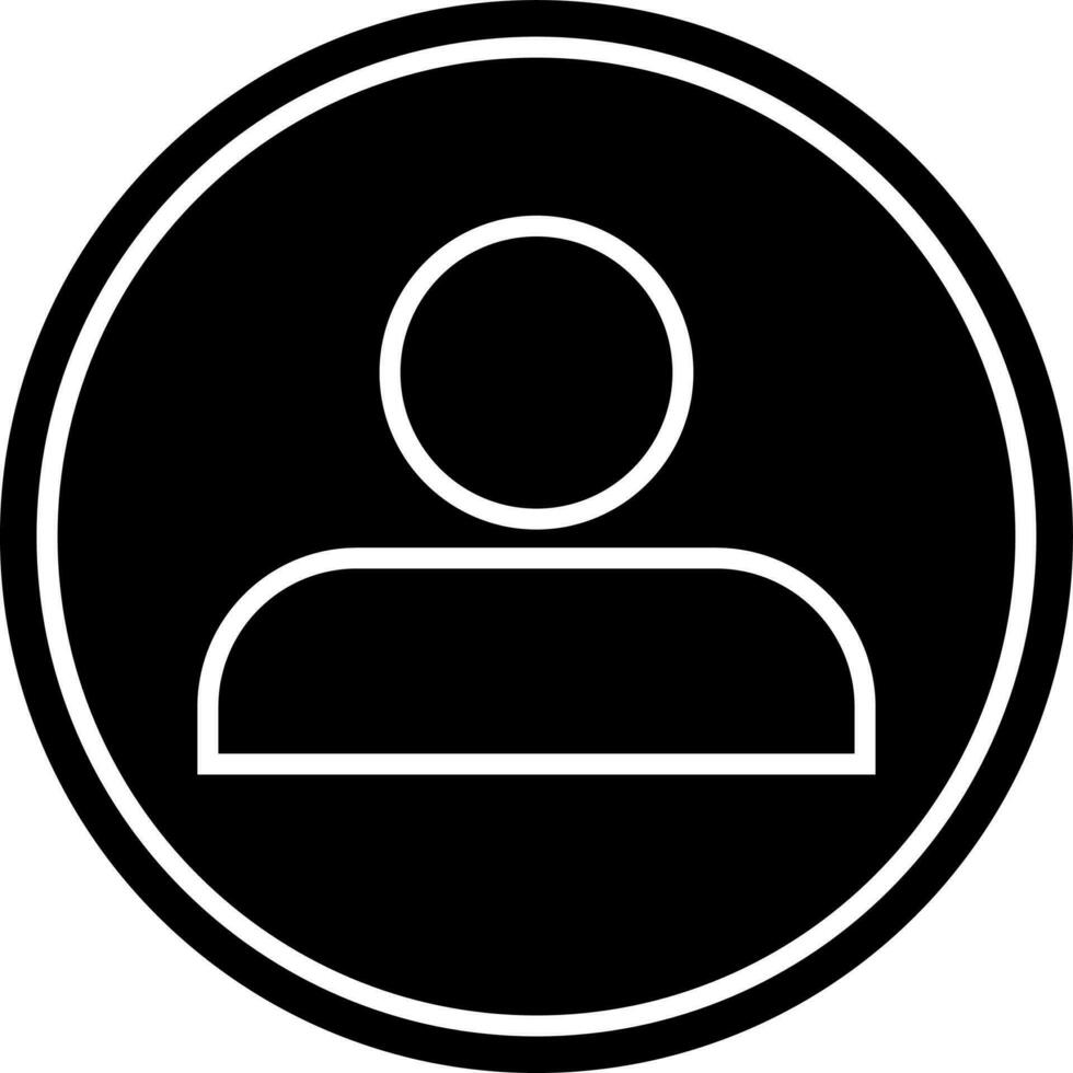 Black and white user icon in flat style. vector