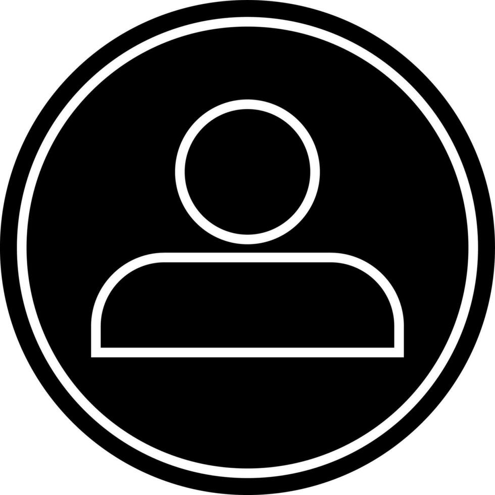 Black and white user icon in flat style. vector