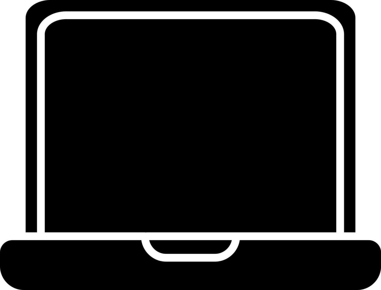 Isolated black laptop icon. vector