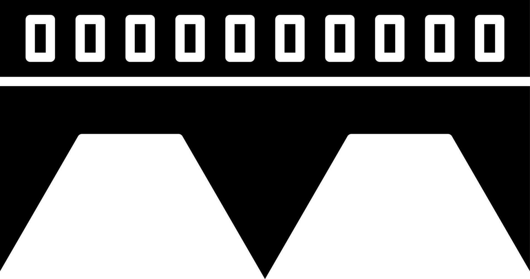 Aqueduct bridge icon in Black and White color. vector