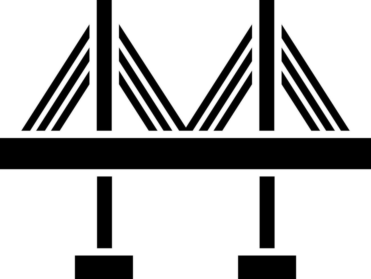 Illustration of cable-stayed bridge icon. vector