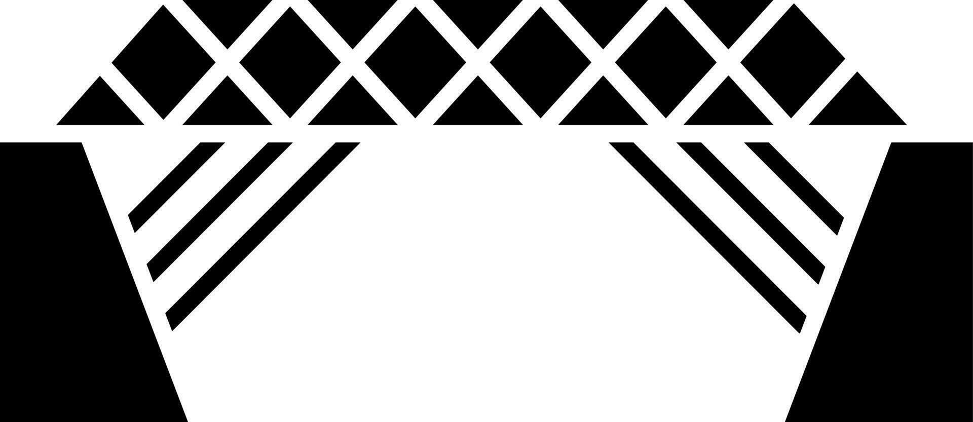 Flat style truss bridge icon. vector