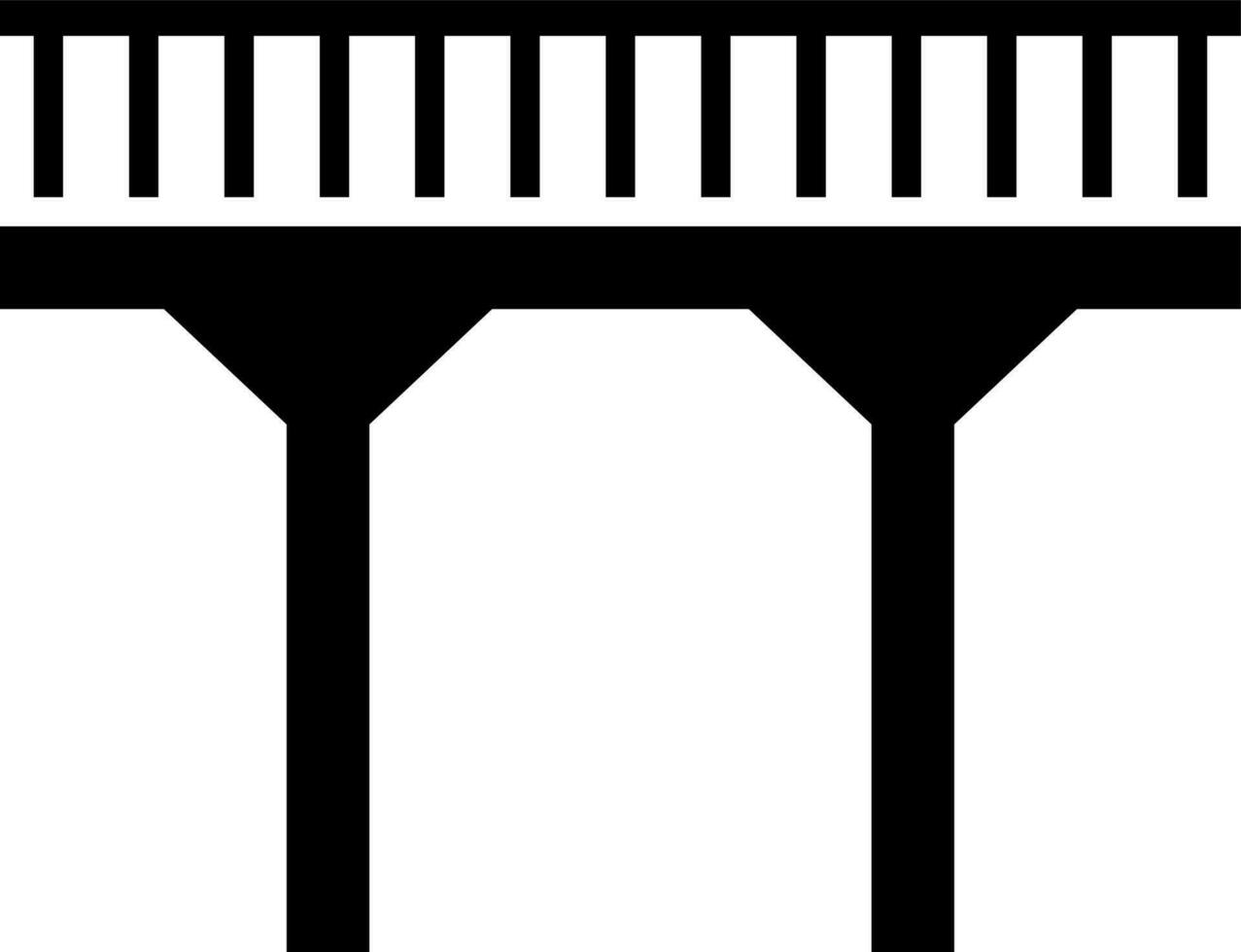 puente icono en negro y blanco color. vector