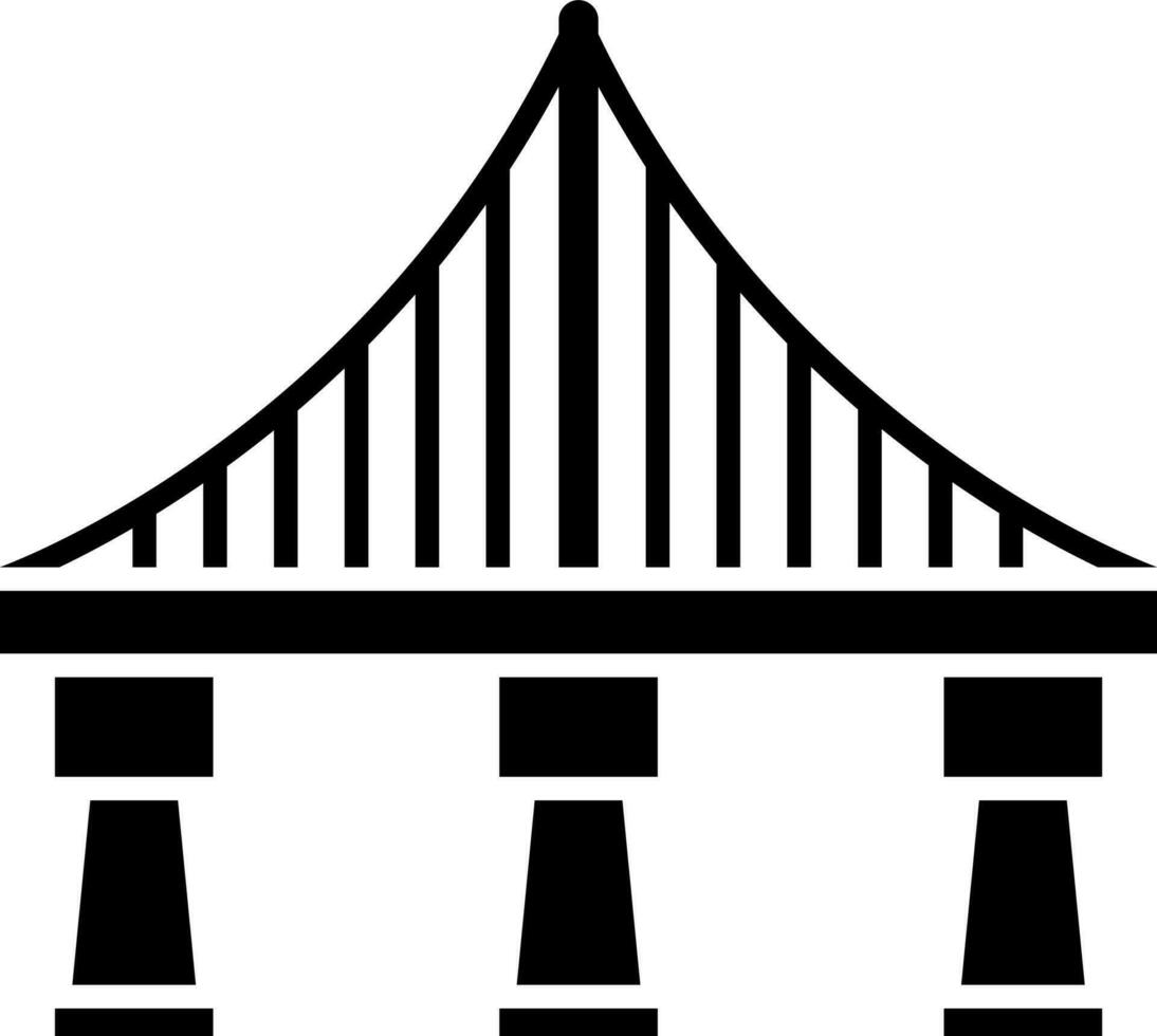 Golden gate bridge icon in Black and White color. vector