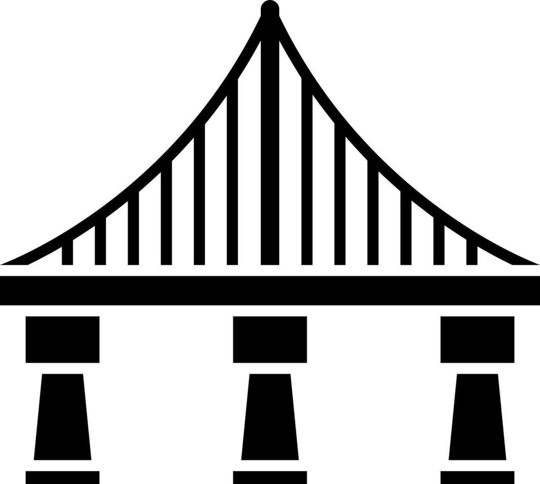 Golden gate bridge icon in Black and White color. vector