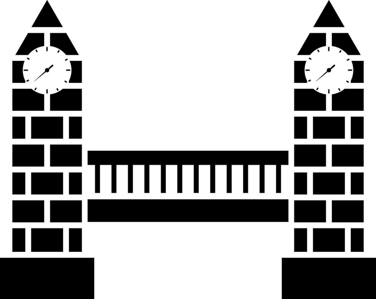 Flat style tower bridge icon. vector