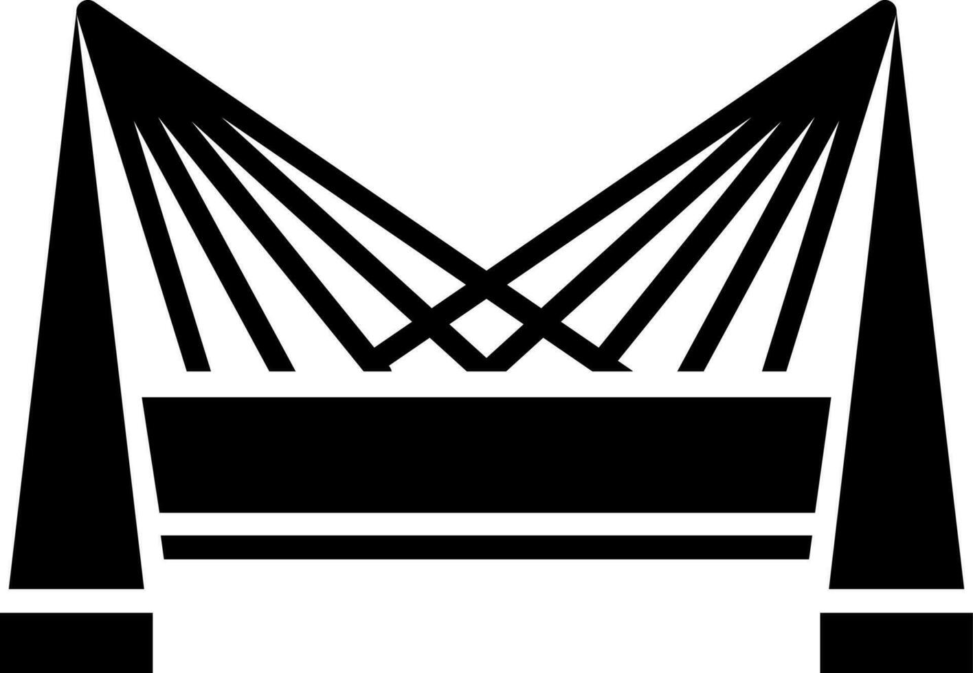 Cable-stayed bridge icon. vector