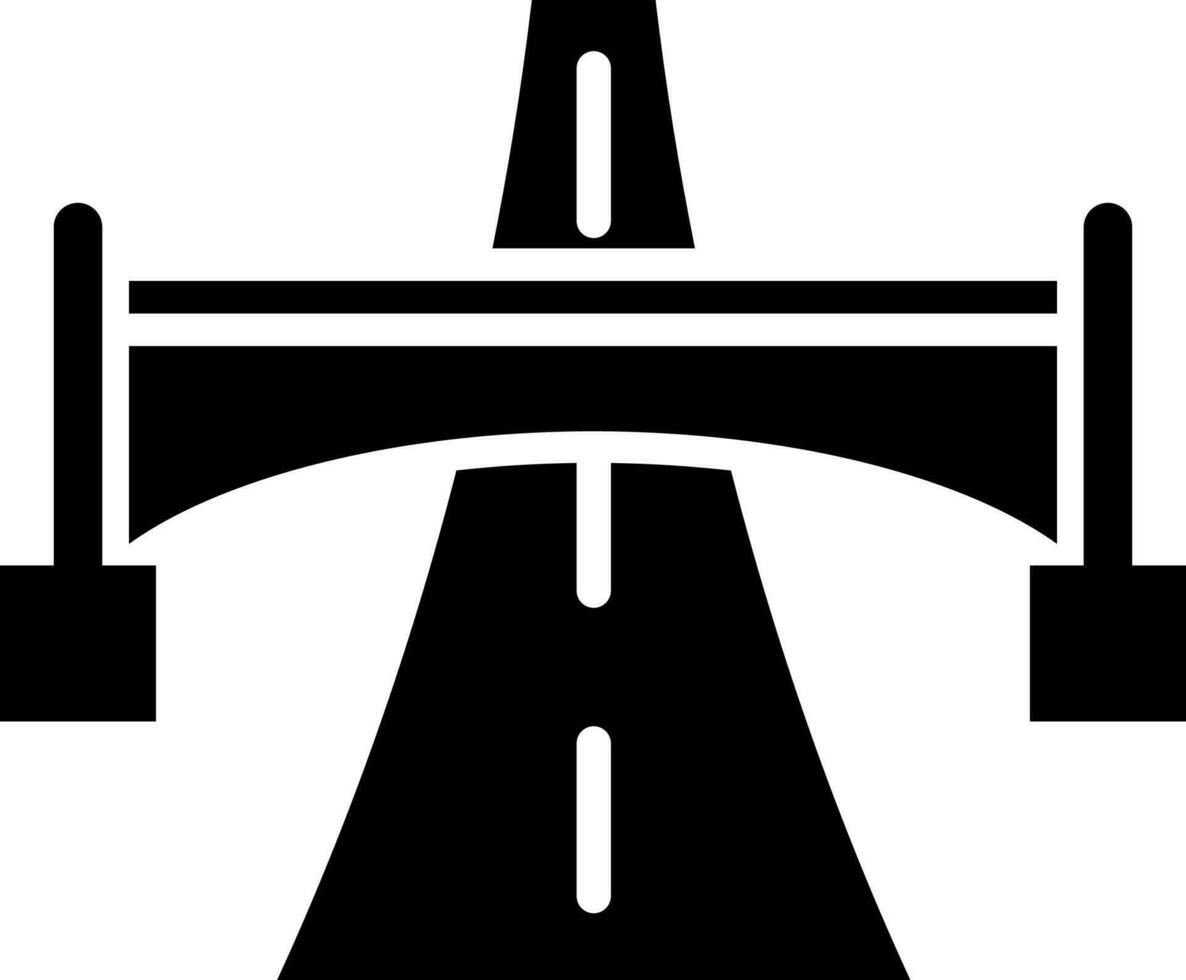 Highway glyph icon or symbol. vector