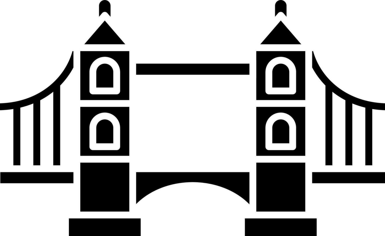 Flat style tower bridge icon. vector