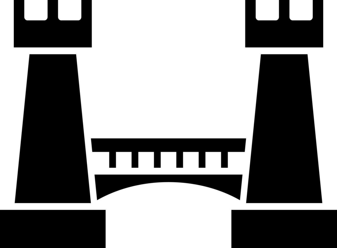 Tower bridge icon in Black and White color. vector