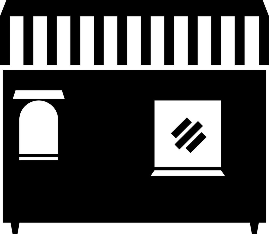 Illustration of Black and White cafe icon. vector