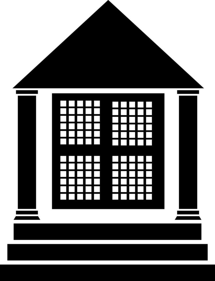 Black and White bank icon in flat style. vector