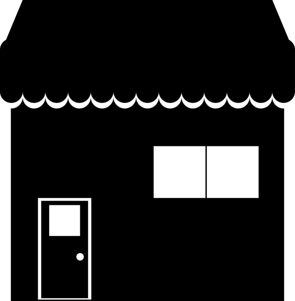 Icon of black cafe in flat style. vector