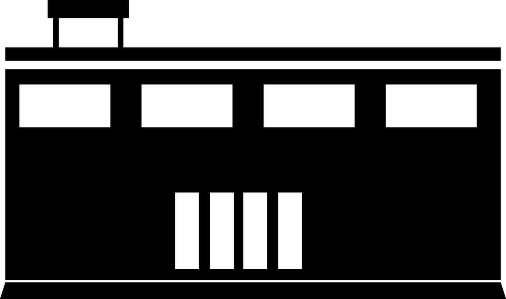 Black and White factory icon in Black and White color. vector