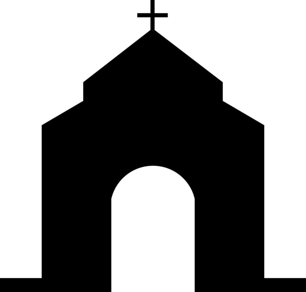 aislado Iglesia icono en negro color. vector