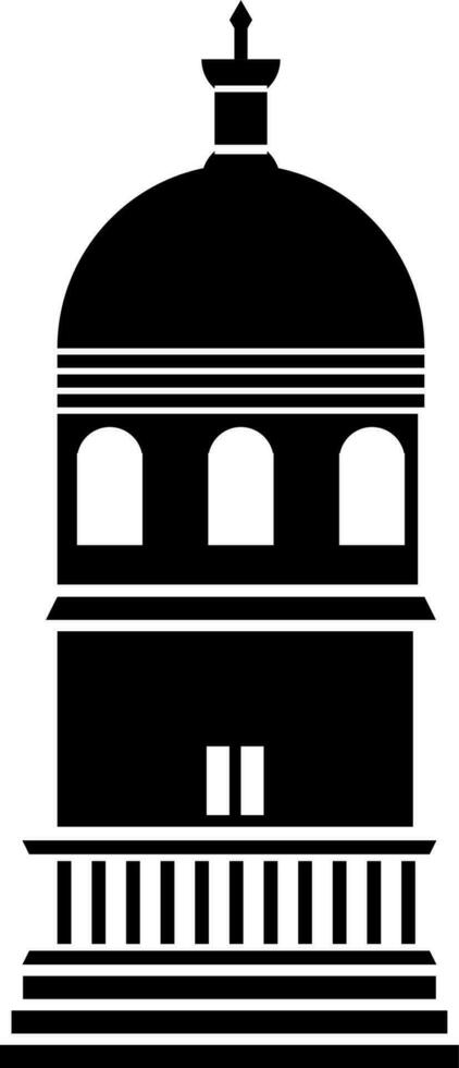 Flat style bank or court building glyph icon. vector