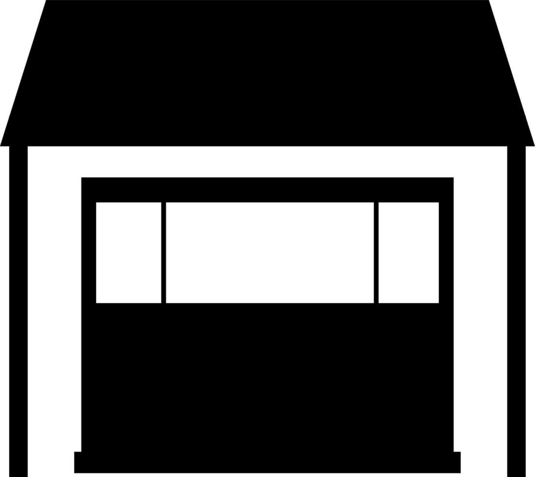 negro tienda icono en plano estilo. vector