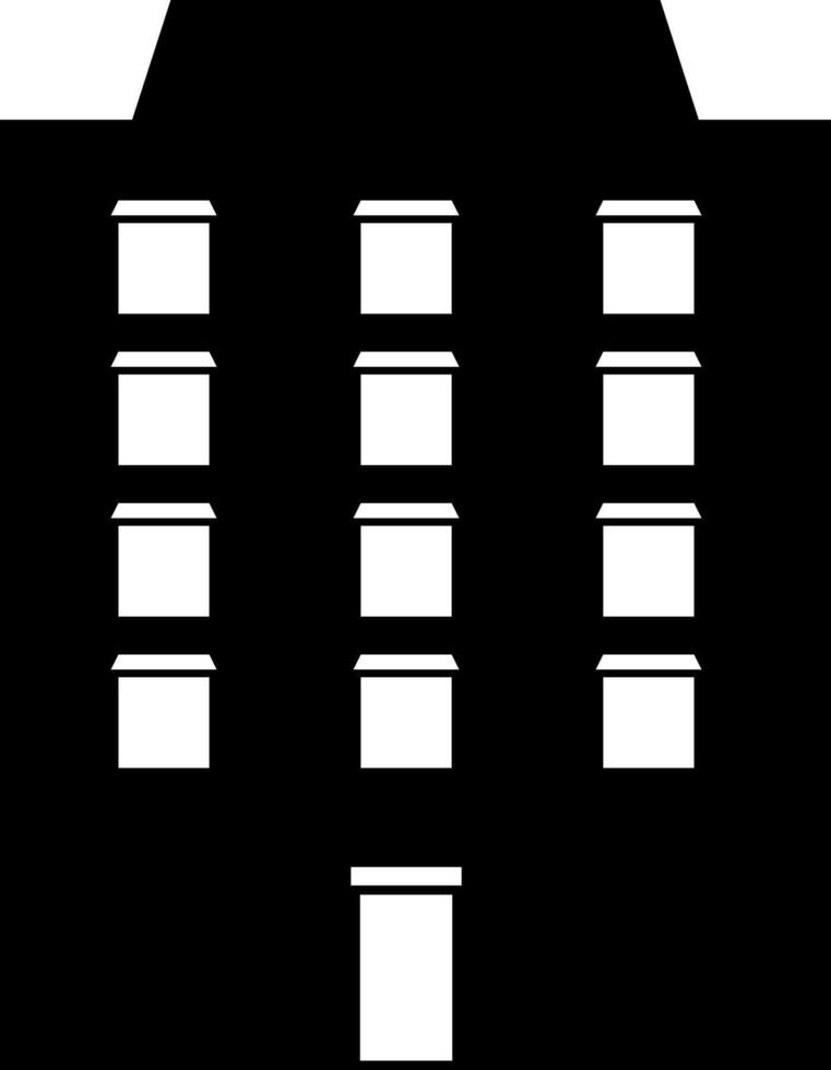 Illustration of black building icon. vector