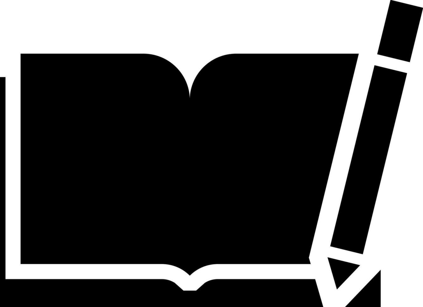 Flat style notebook with pencil icon. vector