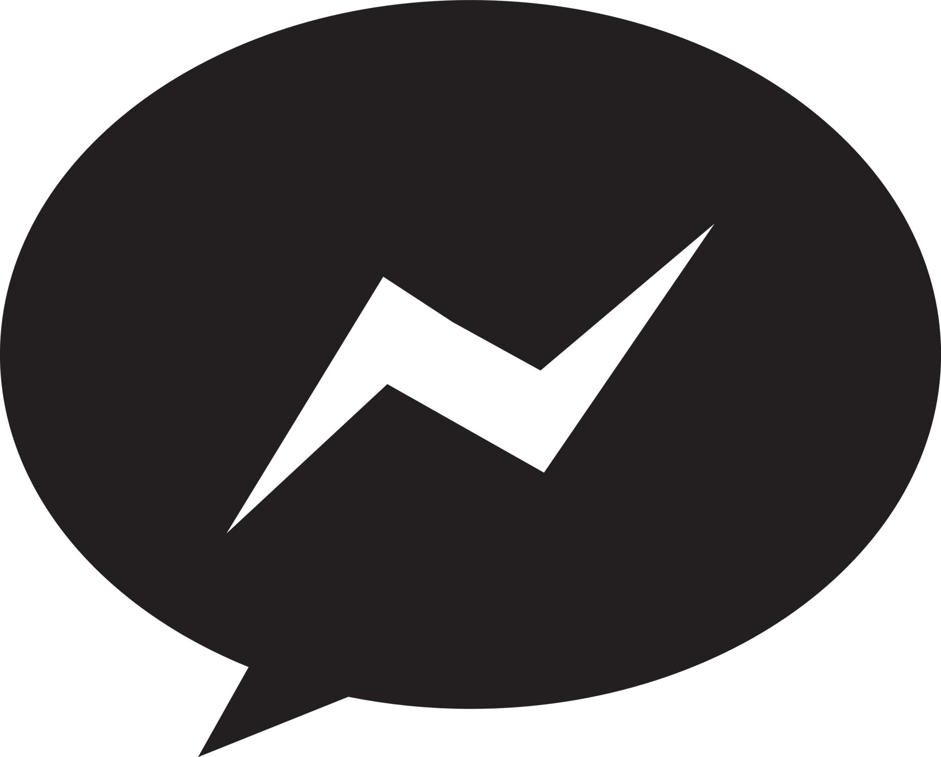 Black and White facebook messenger logo. 24281382 Vector Art at Vecteezy