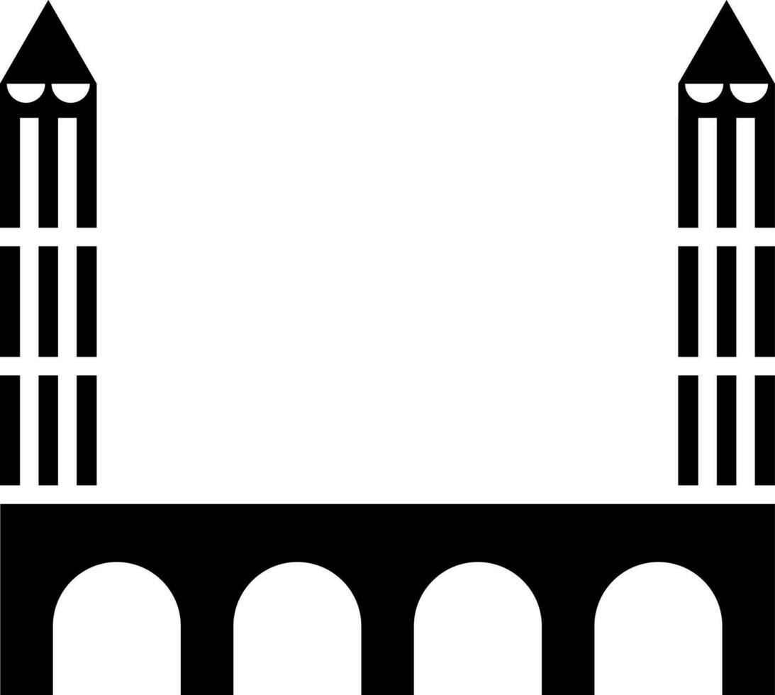 Flat style tower bridge icon. vector