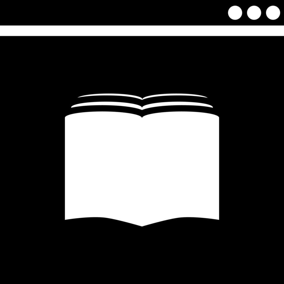libro electronico leyendo icono en negro y blanco color. vector