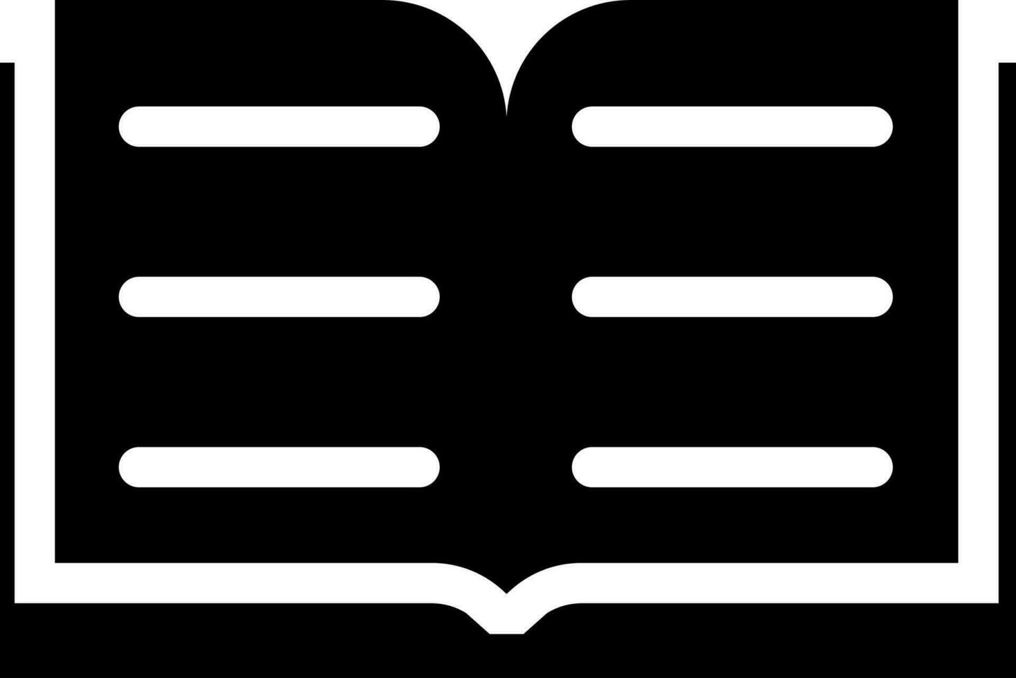 Open book icon or symbol in Black and White color. vector