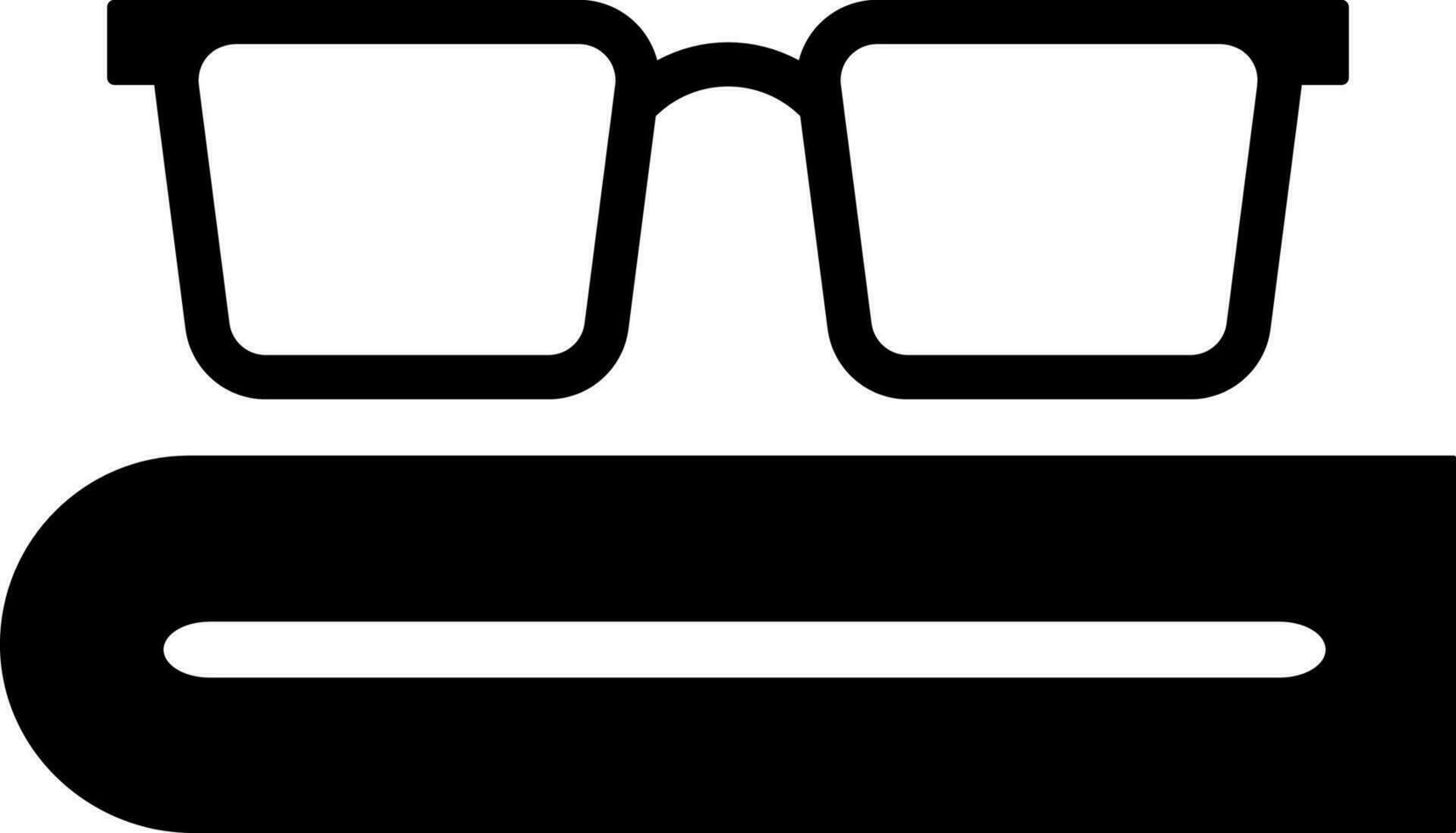 Eyeglasses with book icon. Glyph sign or symbol. vector