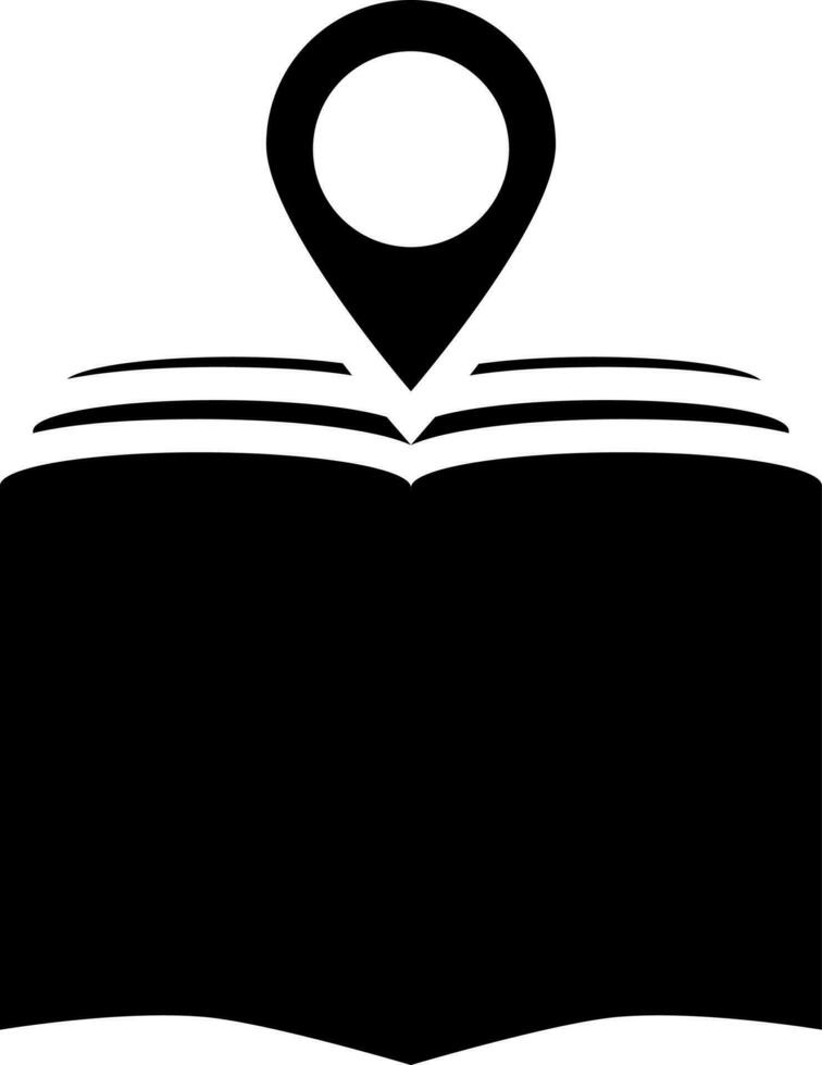 Bookstore location icon in flat style. Glyph icon or symbol. vector