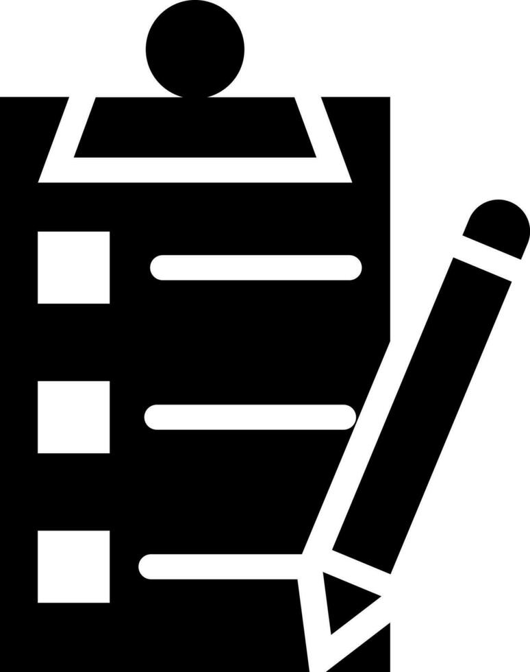 Clipboard with pencil icon in Black and White color. vector